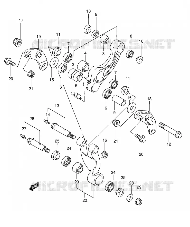 SHOCK ABSORBER LINKAGE Suzuki MOTO 50 TS-X 1987  TS50XKH(E1)