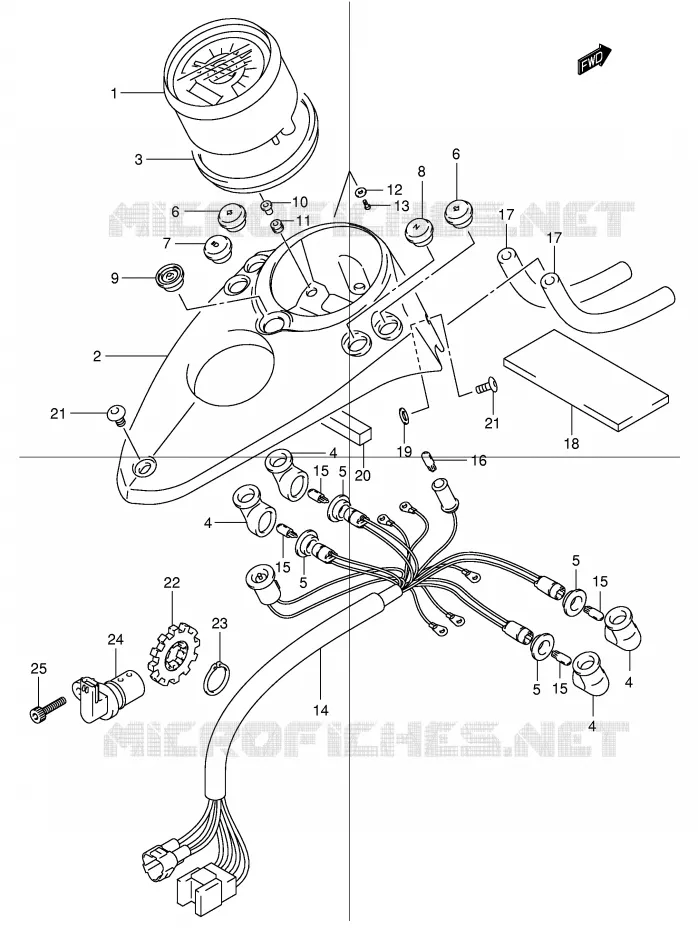 SPEEDOMETER (MODEL Y/K1/K2) Suzuki MOTO 125 INTRUDER 2000  VL125Y(E2)