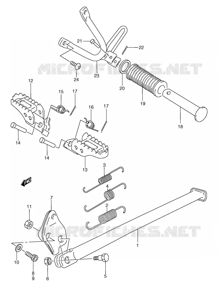 STAND - FOOTREST (MODEL L/M/N/P) Suzuki MOTO 125 TS-R 1989  TS125RK(E2)