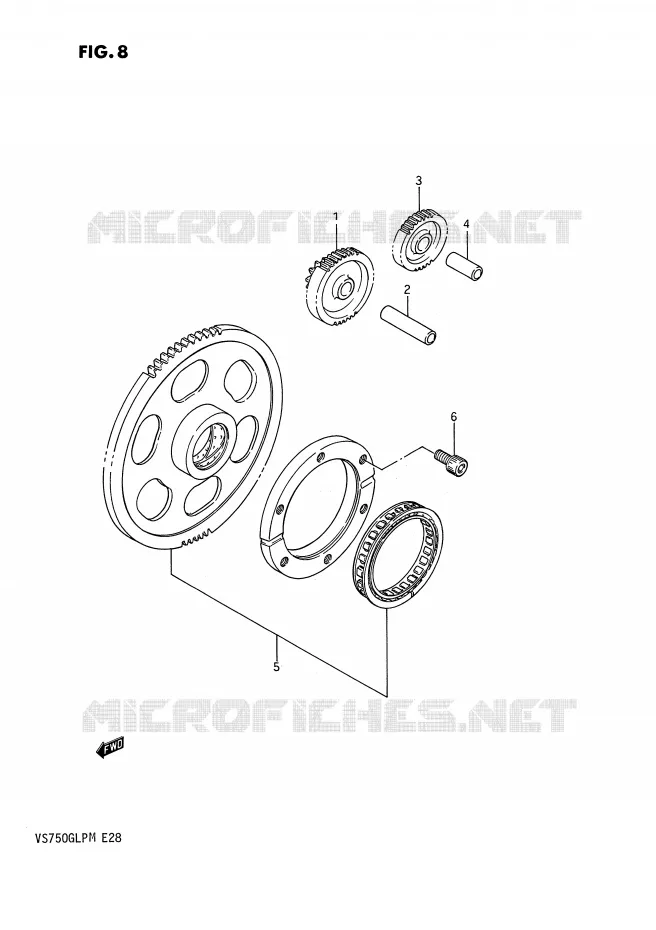 STARTER MOTOR CLUTCH Suzuki MOTO 750 INTRUDER 1987  VS750GLPH(E28)