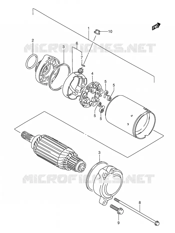 STARTER MOTOR (MODEL K3/K4) Suzuki MOTO 1500 INTRUDER 2002  VL1500K2(E2)