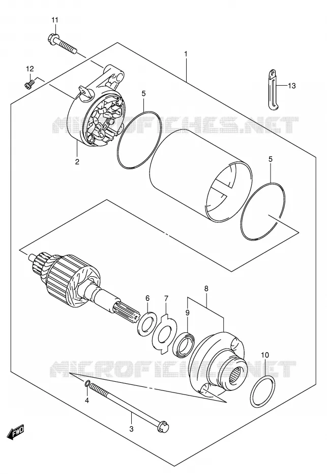 STARTER MOTOR Suzuki MOTO 125 INTRUDER 2001  VL125K1(E2)