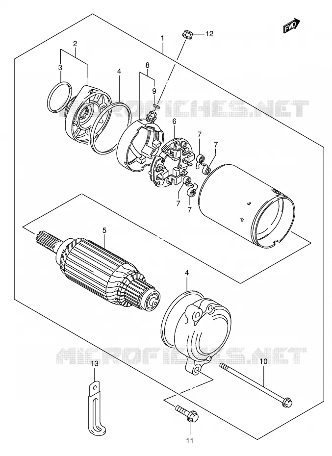 STARTER MOTOR Suzuki MOTO 1400 INTRUDER 2007  VS1400K7(E3/E28)