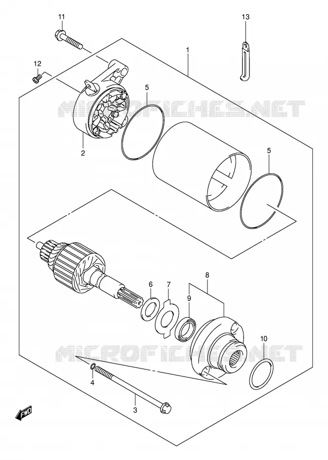 STARTER MOTOR Suzuki MOTO 250 INTRUDER 2001  VL250K1(E2)