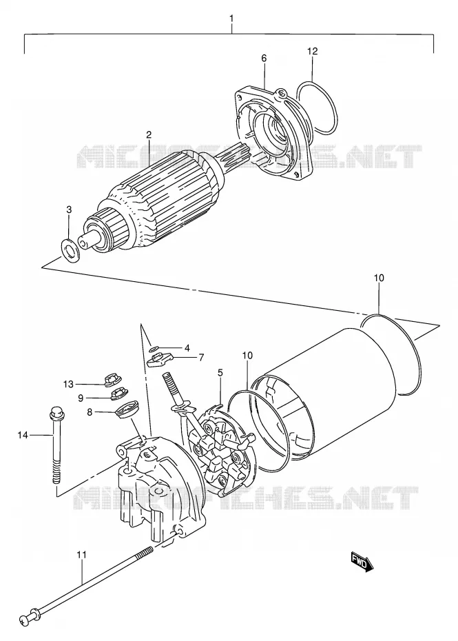STARTER MOTOR Suzuki MOTO 800 INTRUDER 1993  VS800GLP(E28)