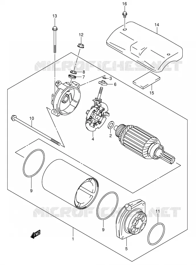 STARTER MOTOR Suzuki MOTO 800 INTRUDER 2003  VS800GLK3(E3/E28)