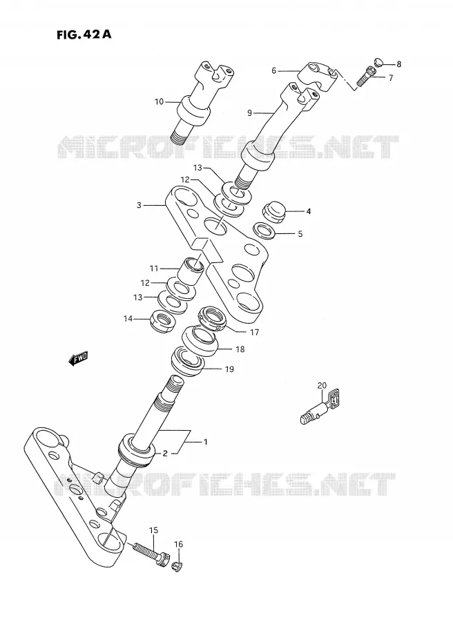 STEERING COLUMN (MODEL S) Suzuki MOTO 1400 INTRUDER 1987  VS1400GLPH(E2)