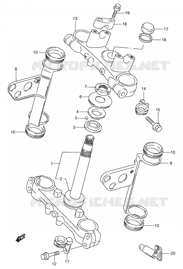 STEERING COLUMN Suzuki MOTO 125 TS-R 1993  TS125RP(E2)