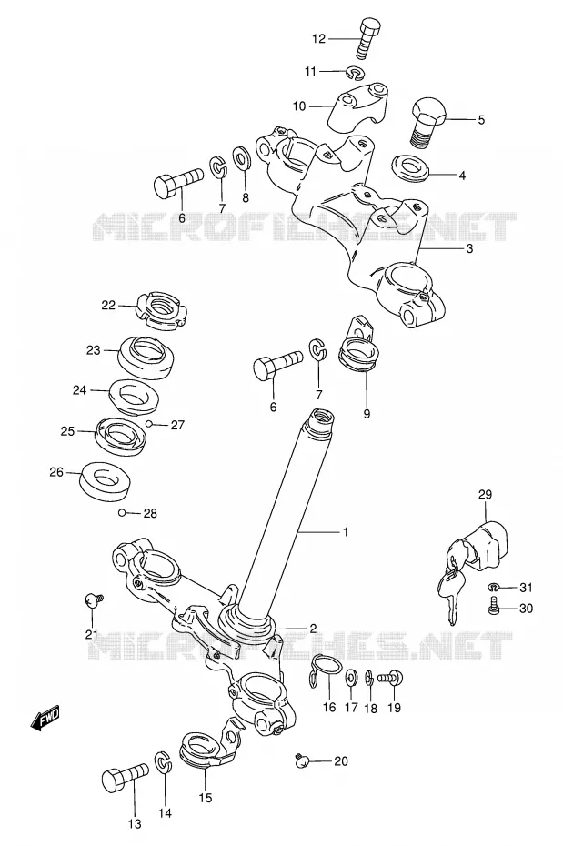 STEERING COLUMN Suzuki MOTO 50 TS-W 1995  TS50WS(E6)
