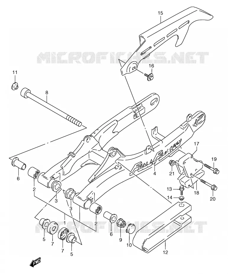 SWINGARM (MODEL K/L) Suzuki MOTO 125 TS-R 1992  TS125RN(E2)