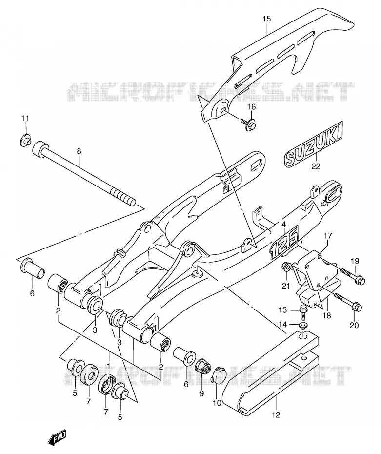 SWINGARM (MODEL M/N/P) Suzuki MOTO 125 TS-R 1993  TS125RP(E2)