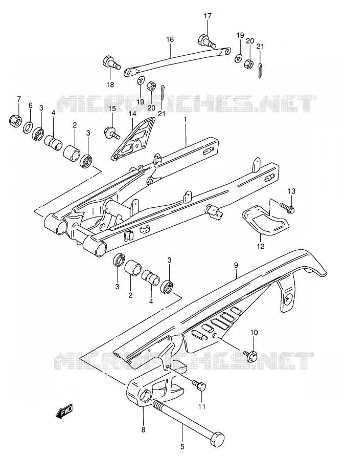 SWINGARM (MODEL M/R E22) Suzuki MOTO 50 TS-X 1984  TS50XKE(E1)