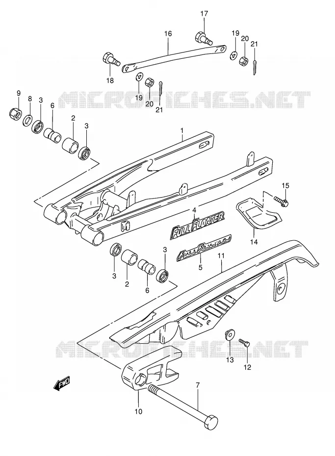 SWINGARM (SEE NOTE) Suzuki MOTO 50 TS-X 1984  TS50XKE(E1)