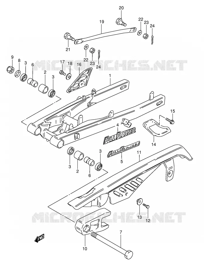 SWINGARM (SEE NOTE) Suzuki MOTO 50 TS-X 1984  TS50XKE(E1)