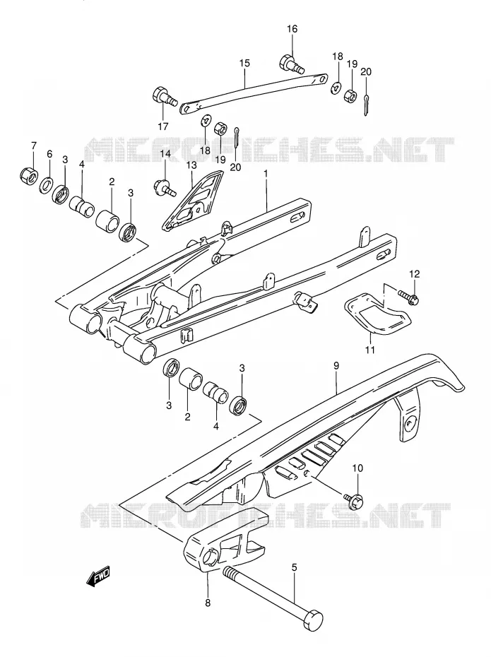 SWINGARM (SEE NOTE) Suzuki MOTO 50 TS-X 1991  TS50XKM(E1)