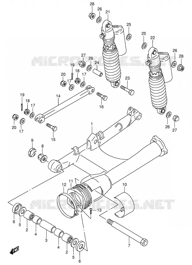 SWINGARM (SEE NOTE) Suzuki MOTO 800 VX 1994  VX800UR(E4)
