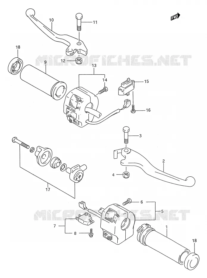 SWITCHES (MODEL S) Suzuki MOTO 1400 INTRUDER 1992  VS1400GLPN(E28)