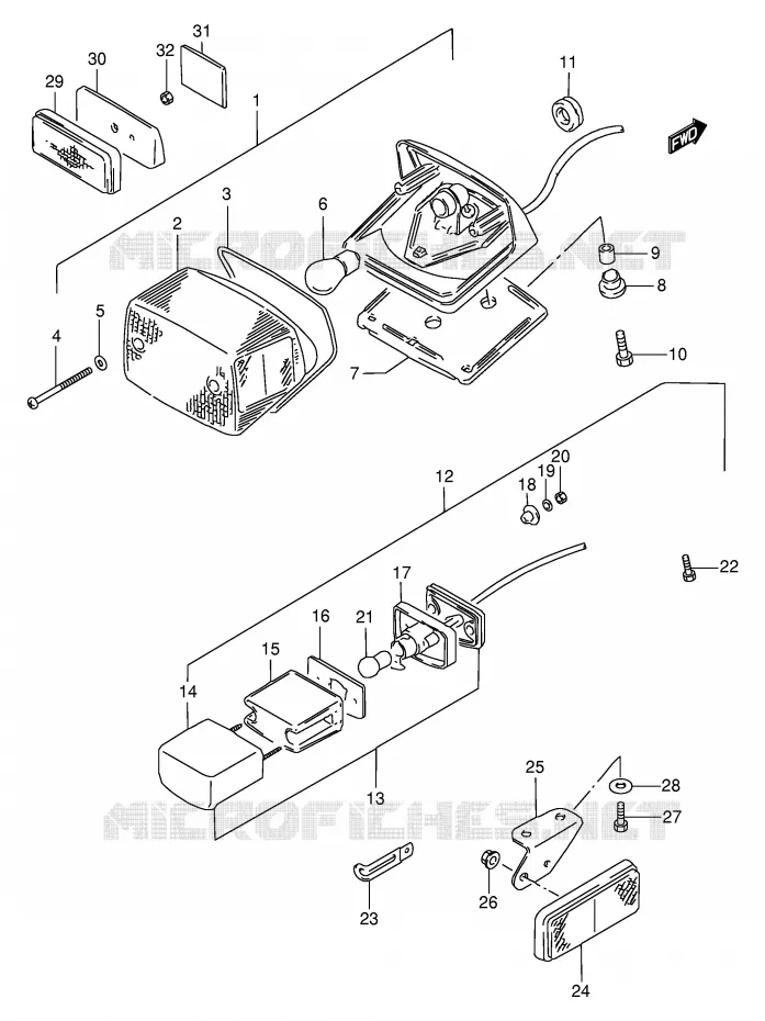 TAIL LIGHT (MODEL S) Suzuki MOTO 800 INTRUDER 1992  VS800GLN(E2)
