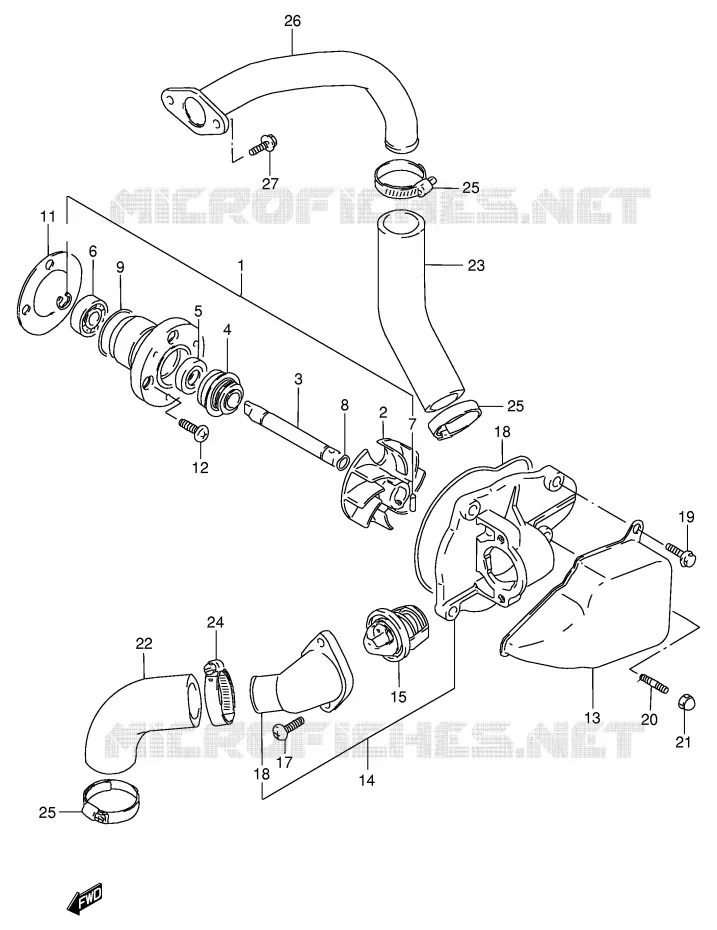 WATER PUMP Suzuki MOTO 800 INTRUDER 1992  VS800GLN(E28)
