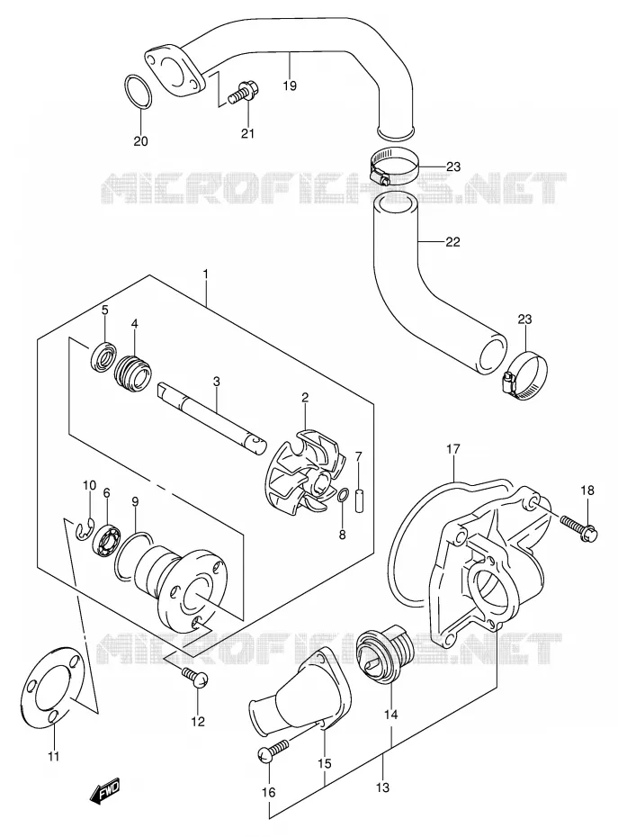 WATER PUMP Suzuki MOTO 800 VOLUSIA 2003  VL800ZK3(E2)