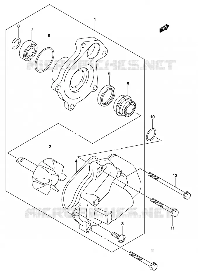 WATER PUMP Suzuki SCOOTER 150 BURGMAN 2004  UH150K4(P19)