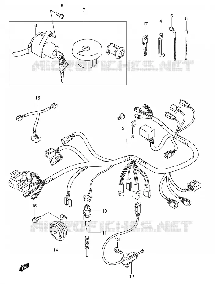 WIRING HARNESS (MODEL K3/K4) Suzuki MOTO 250 INTRUDER 2003  VL250K3(E2)