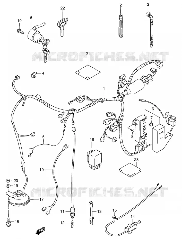 WIRING HARNESS (MODEL T/V) Suzuki MOTO 800 INTRUDER 1992  VS800GLN(E28)