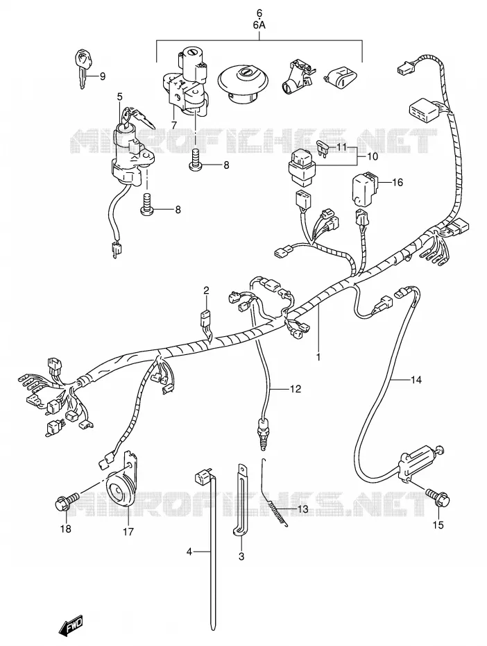 WIRING HARNESS Suzuki MOTO 250 TU 2000  TU250XY(E2)