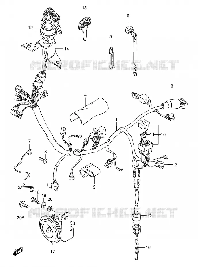 WIRING HARNESS Suzuki MOTO 50 TS-X 1991  TS50XAM(E4)