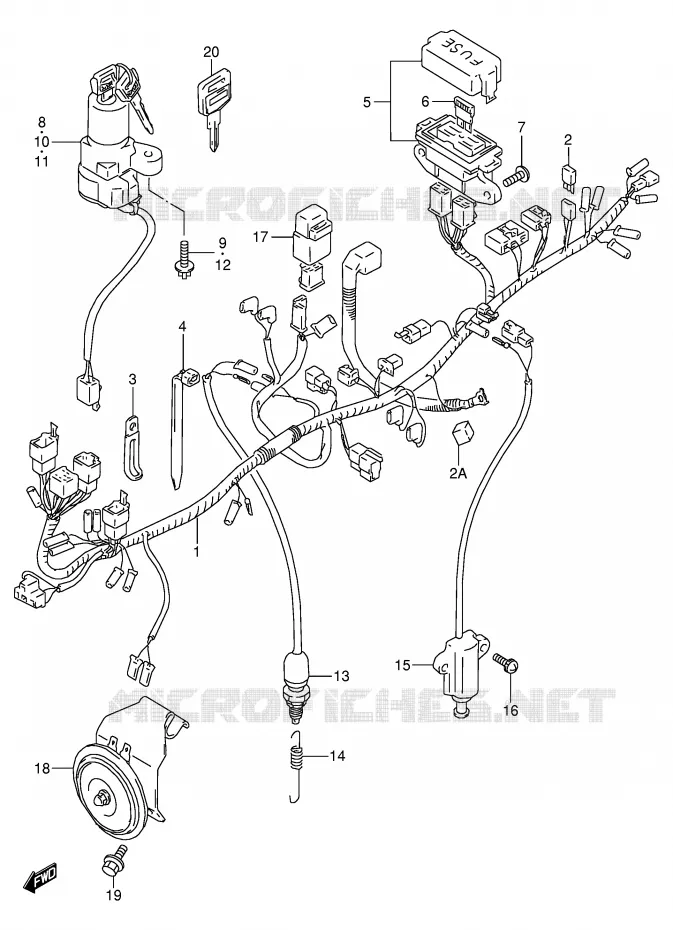 WIRING HARNESS Suzuki MOTO 800 VX 1990  VX800UL(E4)
