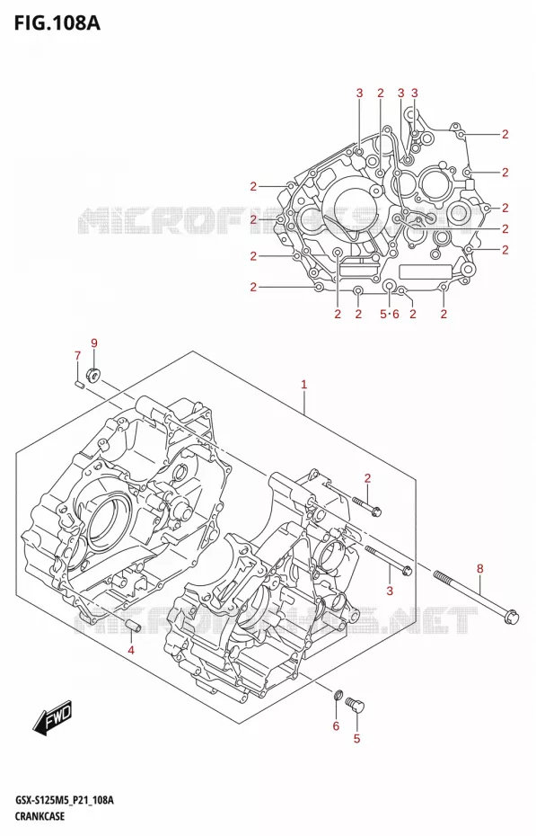 CRANKCASE Suzuki MOTO 125 GSX-S 2025  GSX-S125RL / GSX-S125RLX M5 (P21)