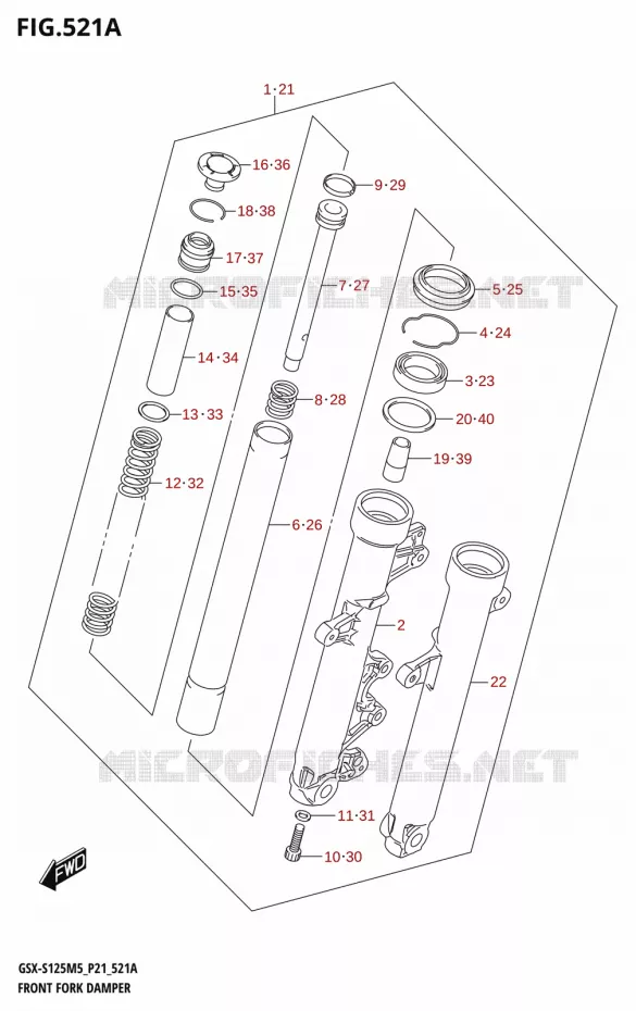 FRONT FORK Suzuki MOTO 125 GSX-S 2025  GSX-S125RL / GSX-S125RLX M5 (P21)