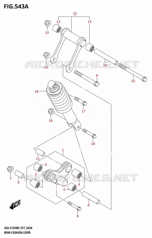 SHOCK ABSORBER LINKAGE Suzuki MOTO 125 GSX-S 2025  GSX-S125RL / GSX-S125RLX M5 (P21)