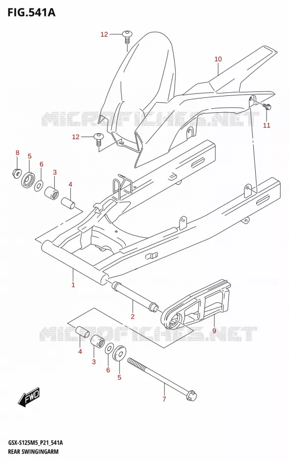 SWINGARM Suzuki MOTO 125 GSX-S 2025  GSX-S125RL / GSX-S125RLX M5 (P21)