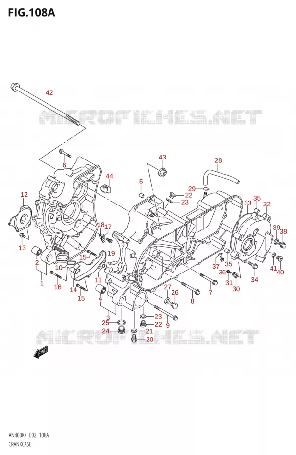 CRANKCASE Suzuki SCOOTER 400 BURGMAN 2007  AN400K7(E2)