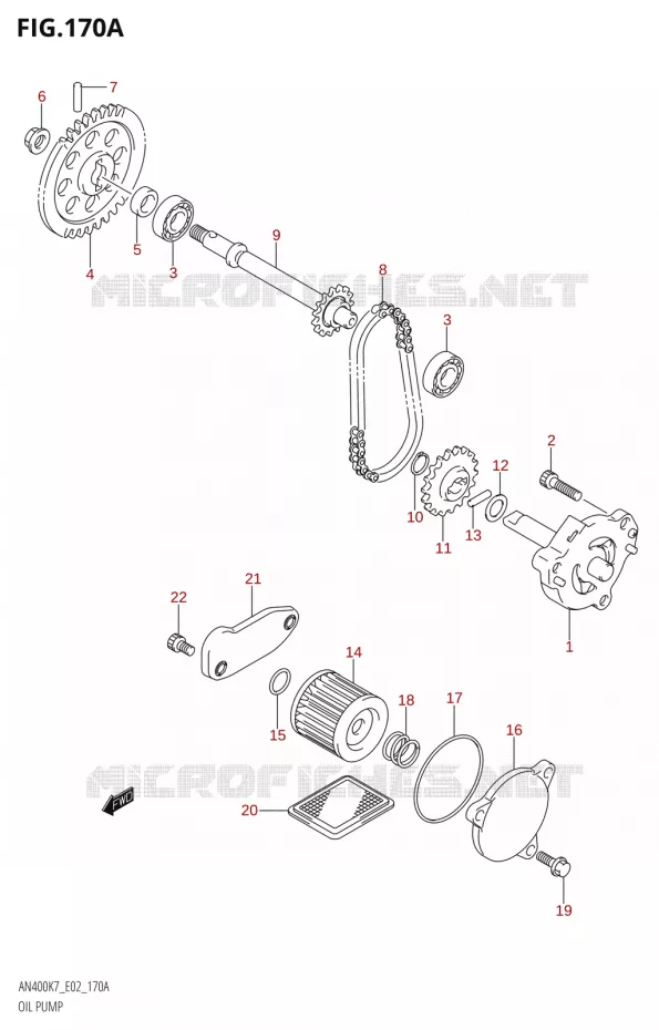 OIL PUMP Suzuki SCOOTER 400 BURGMAN 2007  AN400K7(E2)