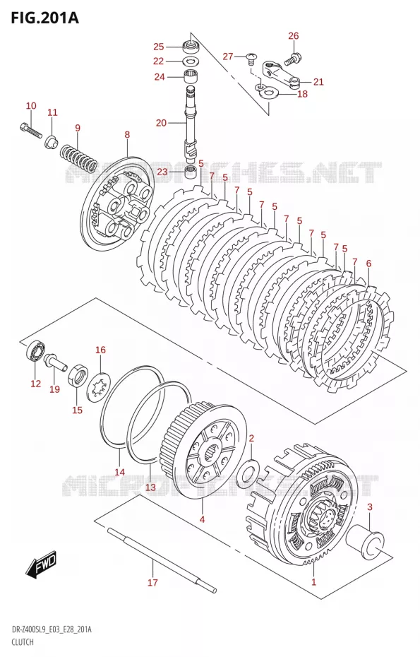 CLUTCH Suzuki MOTO 400 DR-Z 2019  DR-Z400S L9 (E28)