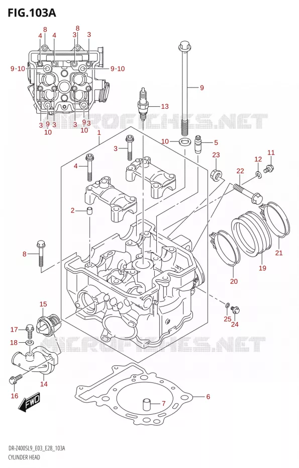 CYLINDER HEAD Suzuki MOTO 400 DR-Z 2019  DR-Z400S L9 (E28)