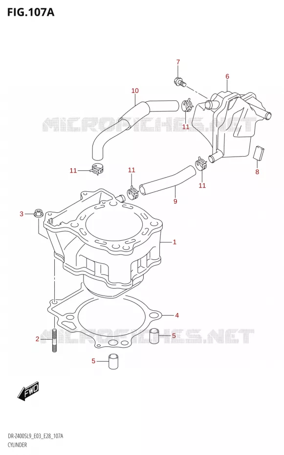 CYLINDER Suzuki MOTO 400 DR-Z 2019  DR-Z400S L9 (E28)