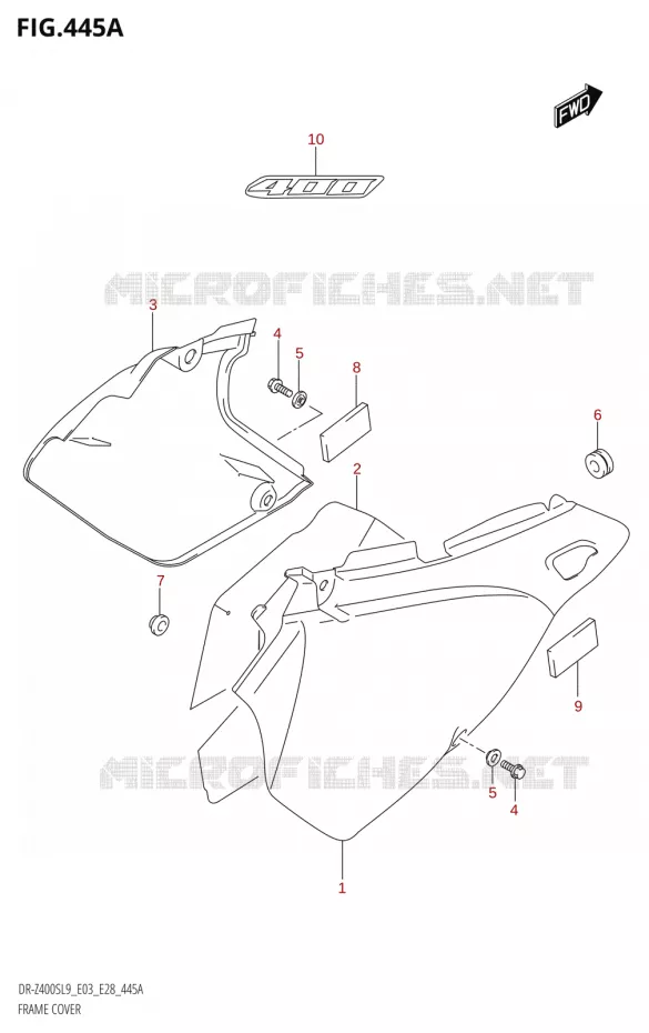 FAIRING (DR-Z400S:L9:E03) Suzuki MOTO 400 DR-Z 2019  DR-Z400S L9 (E28)