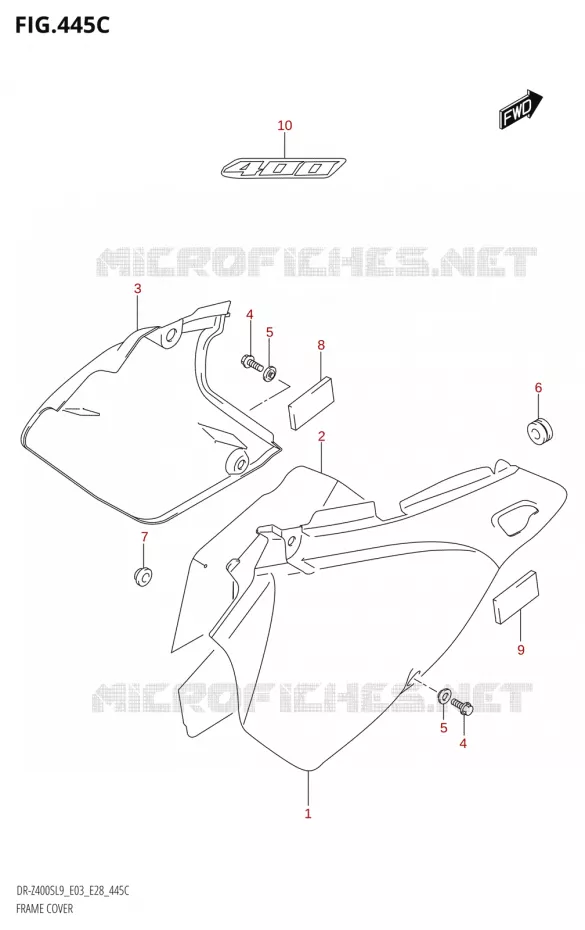 FAIRING (DR-Z400S:L9:E33) Suzuki MOTO 400 DR-Z 2019  DR-Z400S L9 (E28)