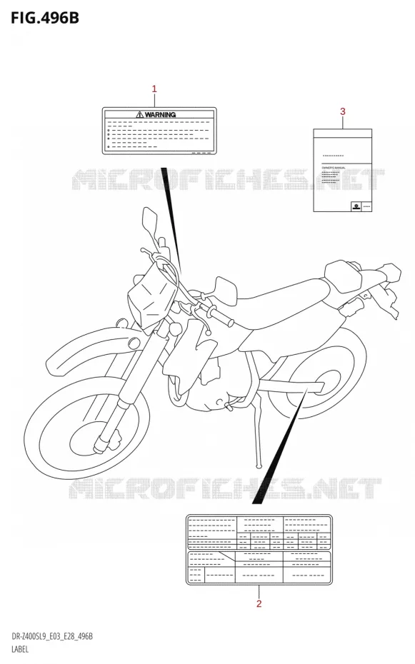 LABEL (DR-Z400S:L9:E28) Suzuki MOTO 400 DR-Z 2019  DR-Z400S L9 (E28)