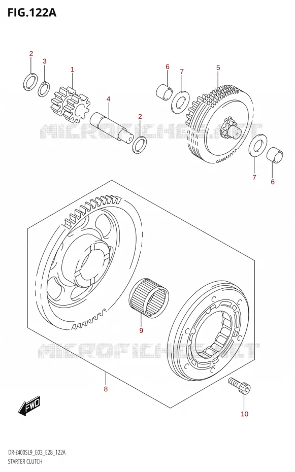 STARTER MOTOR CLUTCH Suzuki MOTO 400 DR-Z 2019  DR-Z400S L9 (E28)