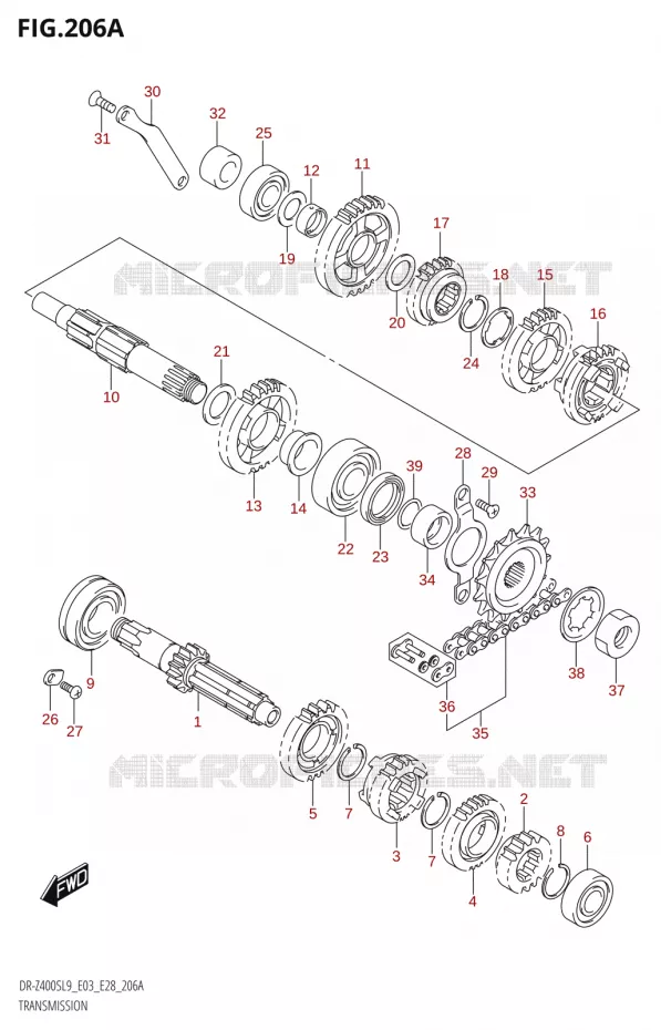 TRANSMISSION Suzuki MOTO 400 DR-Z 2019  DR-Z400S L9 (E28)