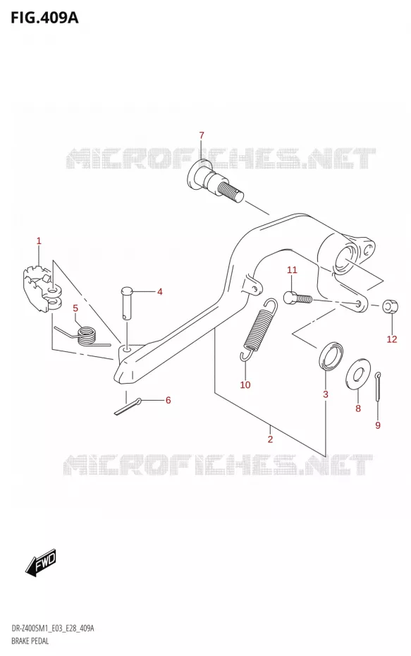 BRAKE PEDAL Suzuki MOTO 400 DR-Z 2021  DR-Z400S 2021 M1 (E28)