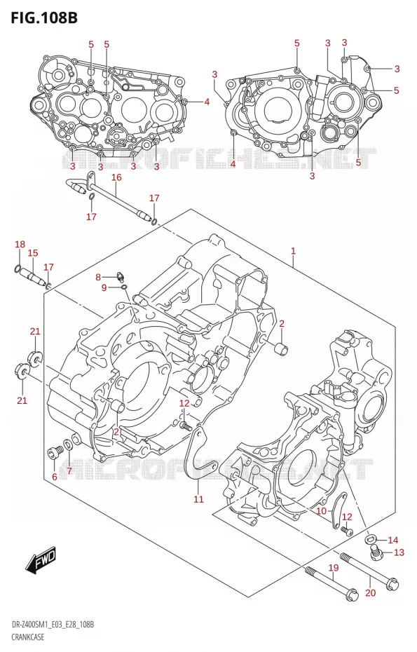 CRANKCASE Suzuki MOTO 400 DR-Z 2021  DR-Z400S 2021 M1 (E28)