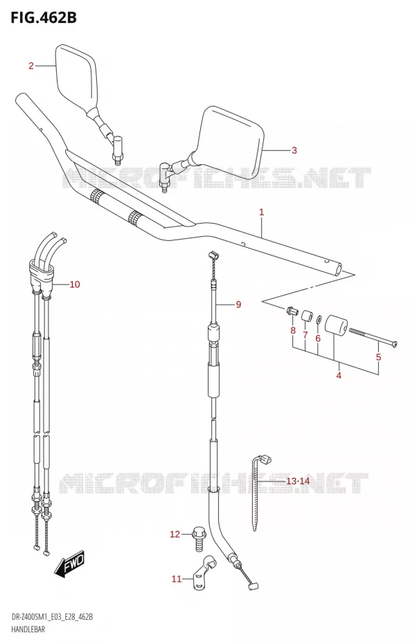 HANDLEBAR (DR-Z400S) Suzuki MOTO 400 DR-Z 2021  DR-Z400S 2021 M1 (E28)