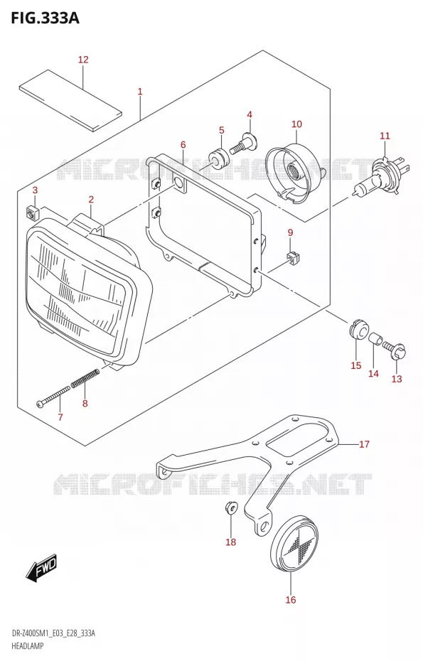 HEADLIGHT (DR-Z400S) Suzuki MOTO 400 DR-Z 2021  DR-Z400S 2021 M1 (E28)