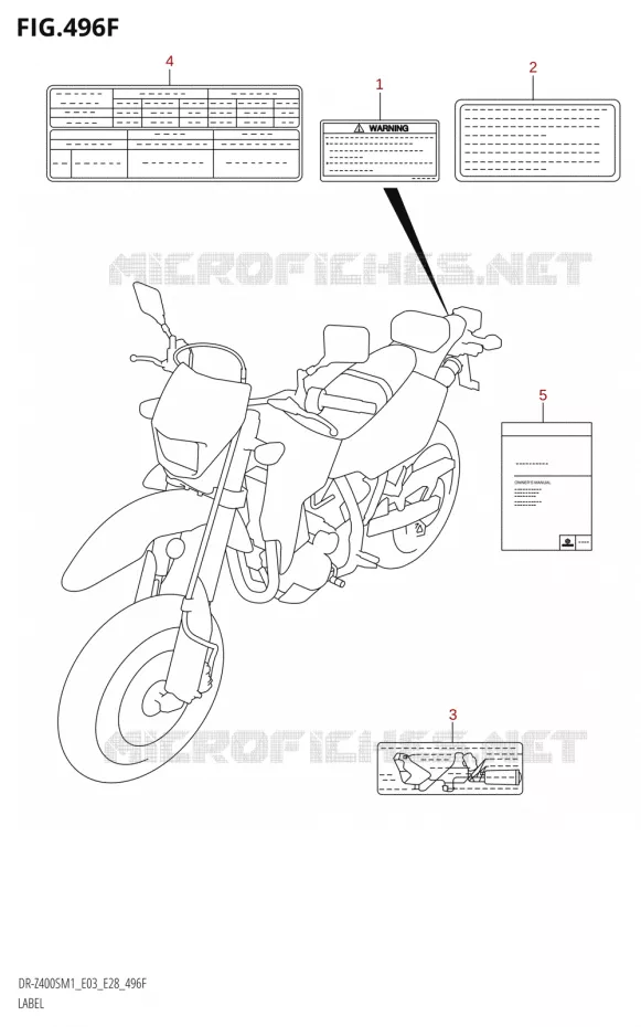 LABEL (DR-Z400SM:E33) Suzuki MOTO 400 DR-Z 2021  DR-Z400S 2021 M1 (E28)
