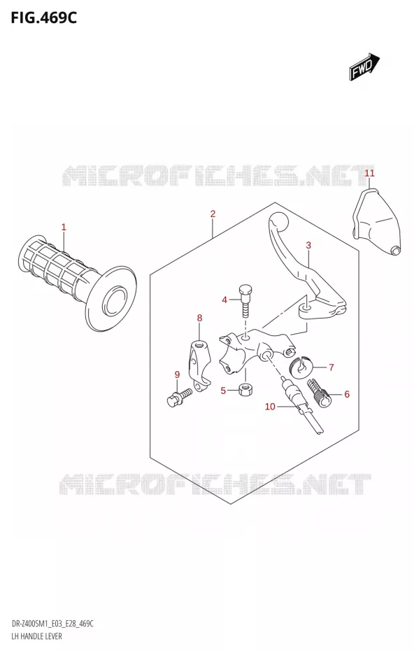 LEFT LEVER - HANDGRIP Suzuki MOTO 400 DR-Z 2021  DR-Z400S 2021 M1 (E28)